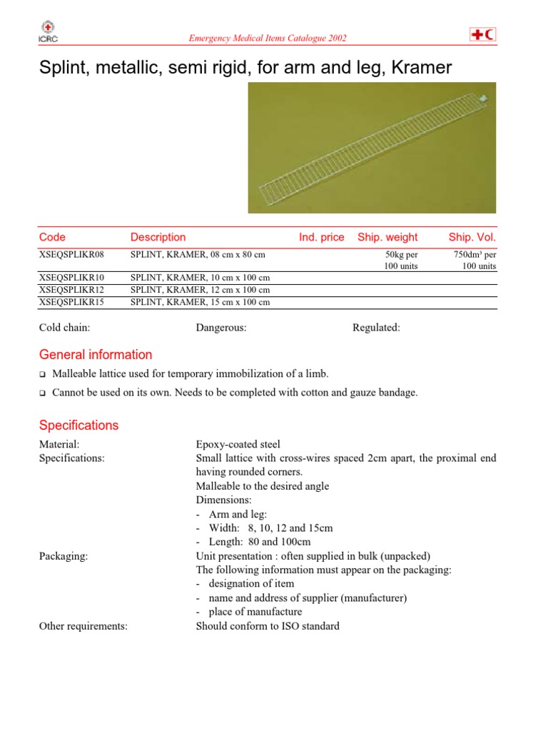 Medical Splints for Professionals | PDF