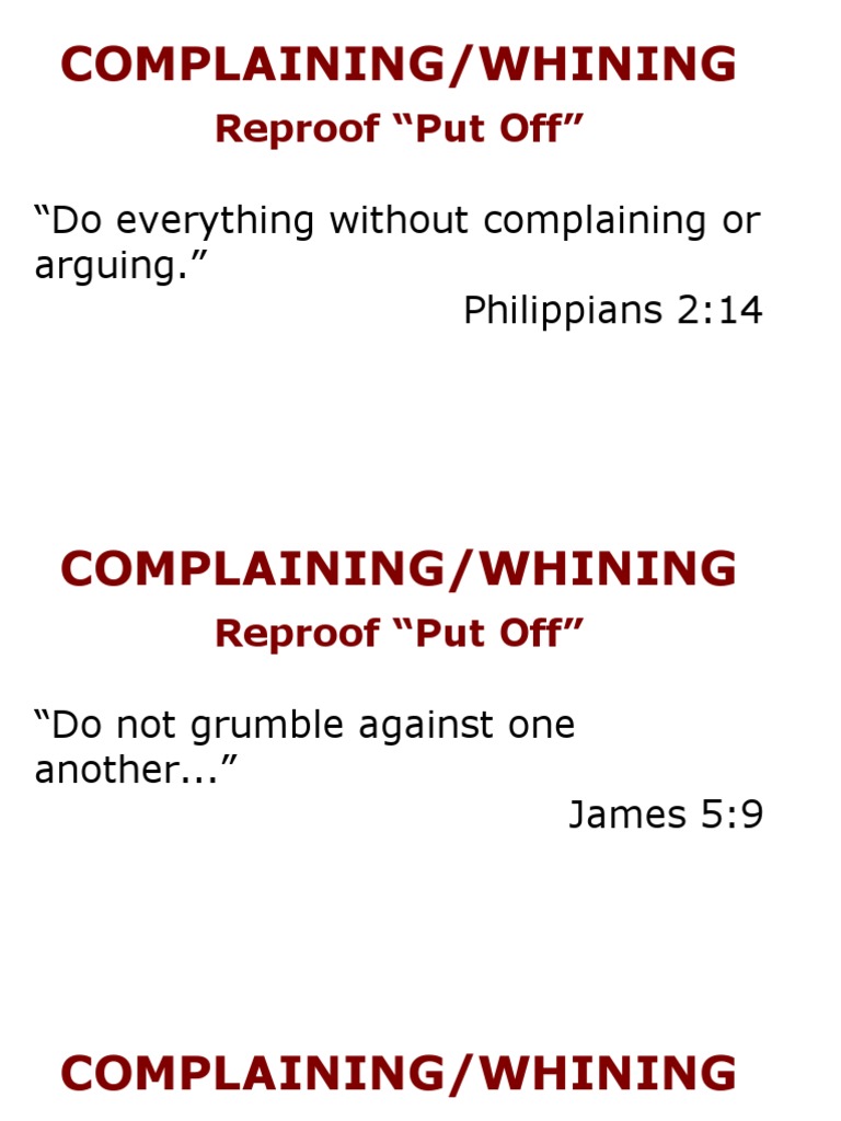 Overcoming Complaining and Whining | PDF