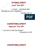 Reproof "Put Off": "You Shall Not Covet... Anything That Belongs To Your Neighbor." Exodus 20:17