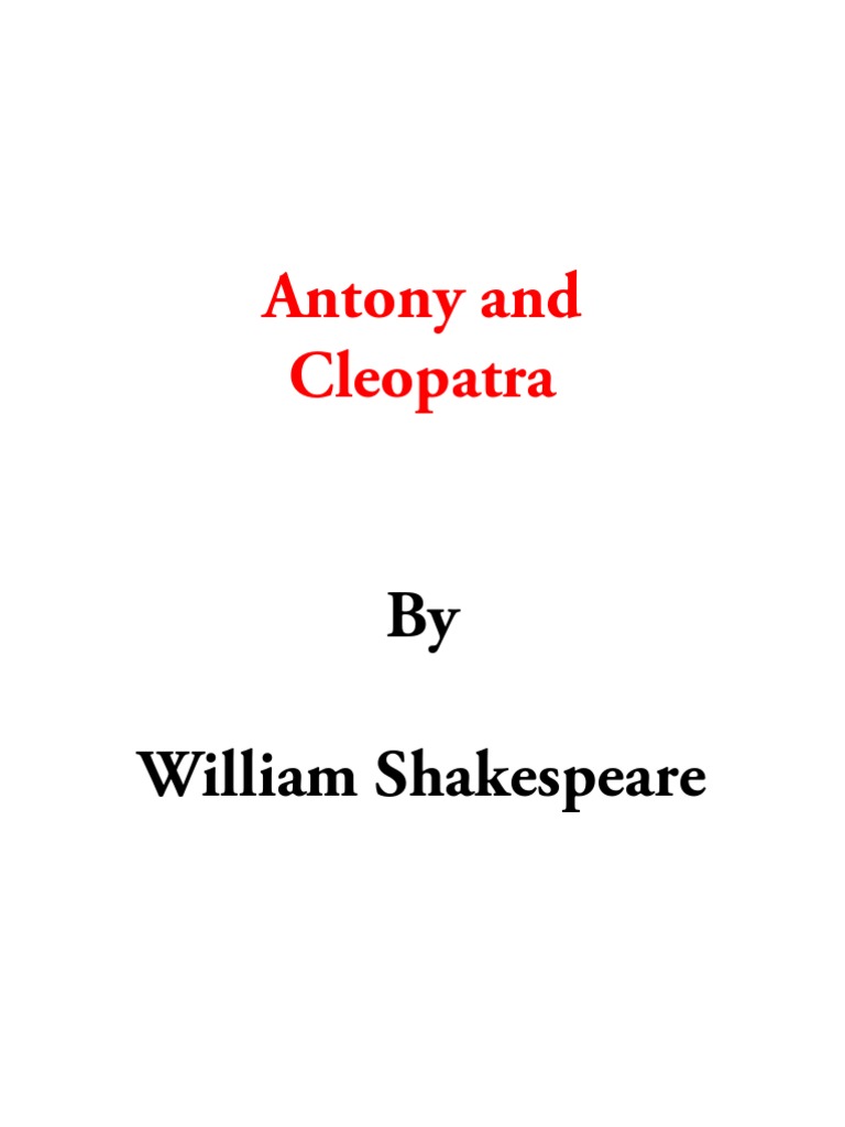 Antony And Cleopatra Pdf Mark Antony Cleopatra