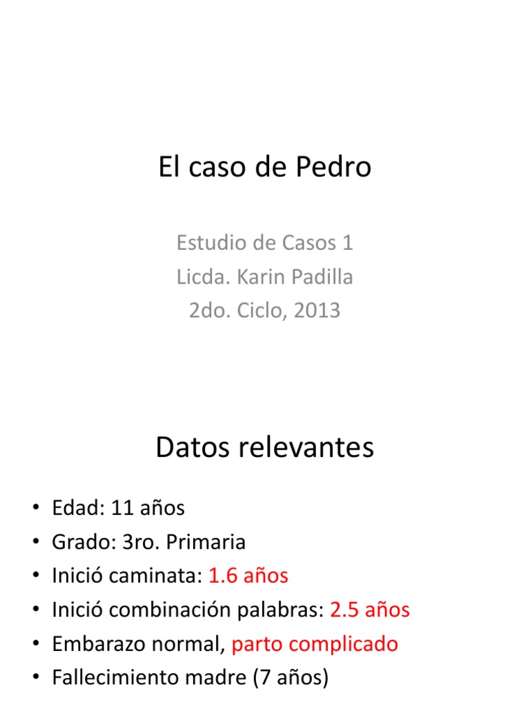 El Caso de Pedro | PDF | Salud y bienestar