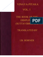Horner I B TR Book of The Discipline Vinaya Pitaka Vol I Suttavibhanga 432p