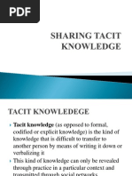 Sharing Tacit Knowledge