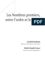 Tenenbaum G. et Mendès M., Les nombres premiers entre l'ordre et le chaos (2011)