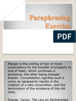 Paraphrasing Exercise