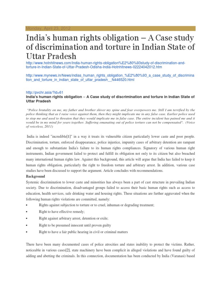 Human Rights Violations in Uttar Pradesh | PDF | Social Science