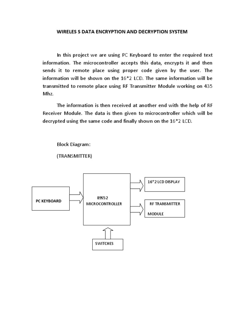 Wireles S Data Encryption and Decryption System | PDF