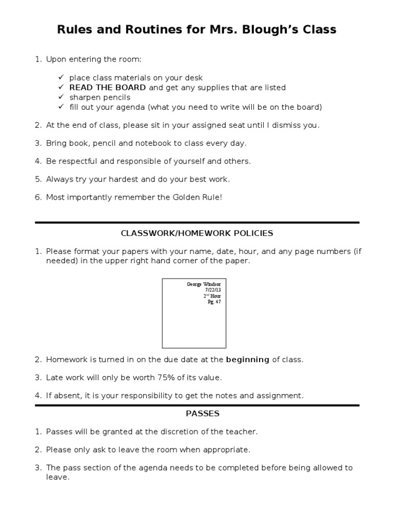 Rules and Routines | PDF | Language Arts & Discipline