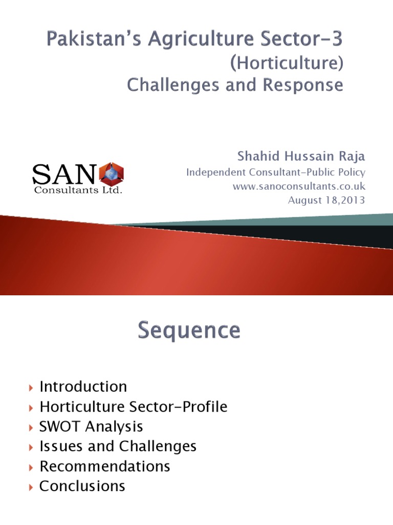 Horticulture Sector Development in Pakistan | PDF | Agriculture ...