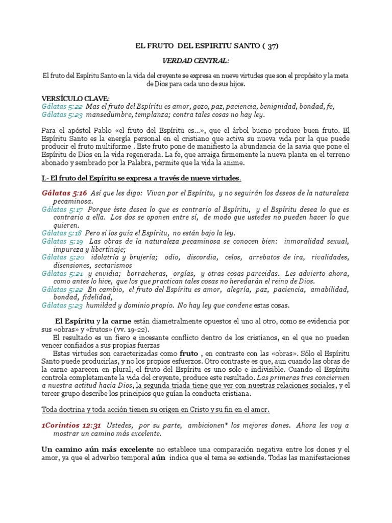 Fruto del Espíritu Santo en Niños | PDF | Cristo (título) | espíritu Santo