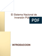 El Sistema Nacional de Inversión Pública