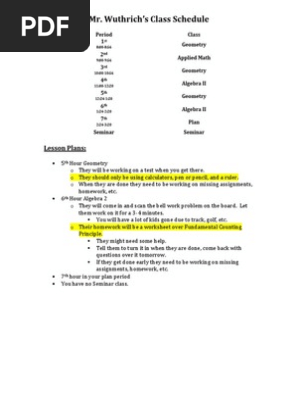 Substitute Plans for a Math teacher. 