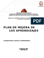 Plan Mejora Aprendizajes 2013