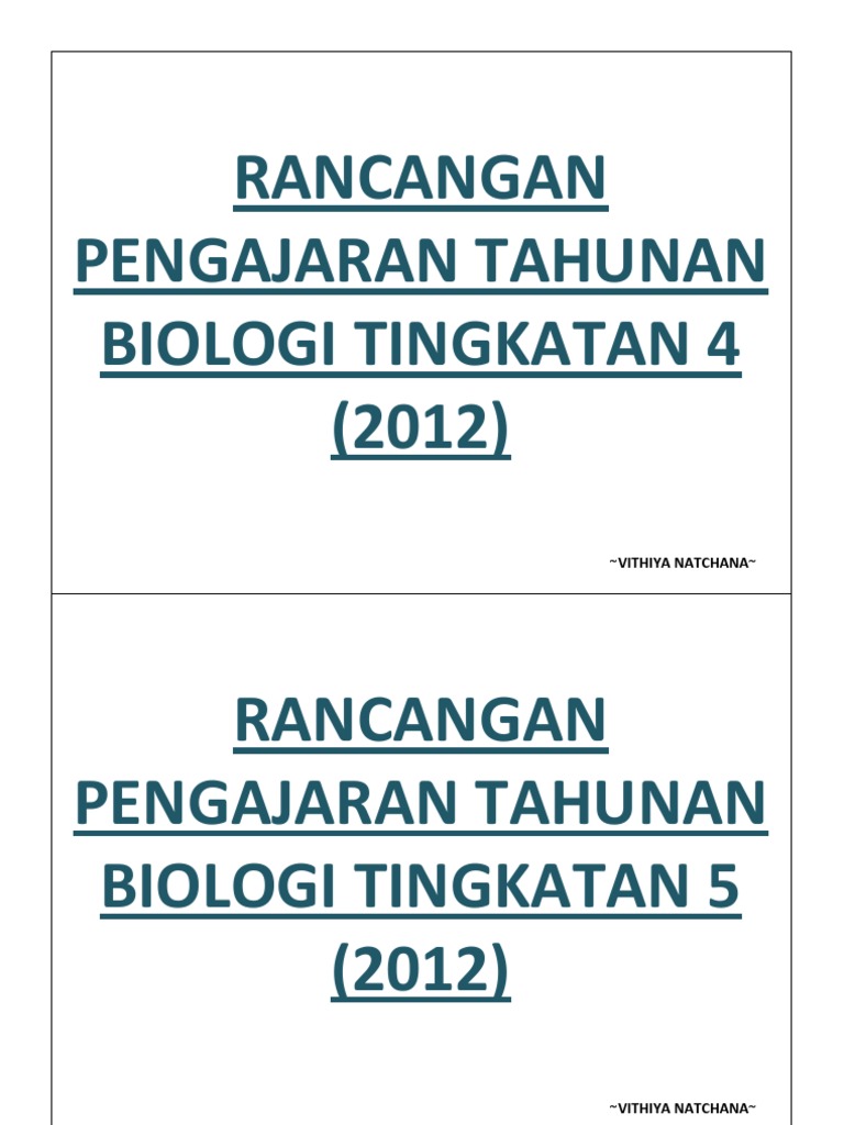 Sukatan Pelajaran Biologi Tingkatan 4  Huraian Sukatan Biologi