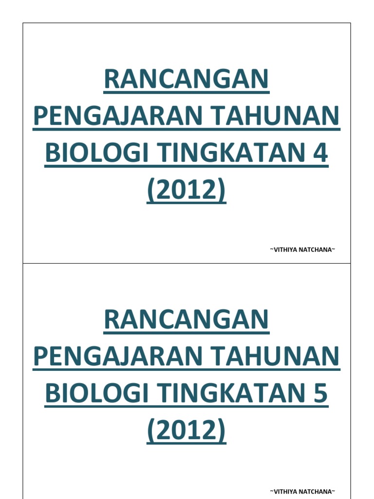 Sukatan Pelajaran Biologi Tingkatan 4 Huraian Sukatan Biologi