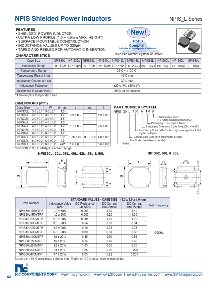 NIC Components NPIS - L | PDF