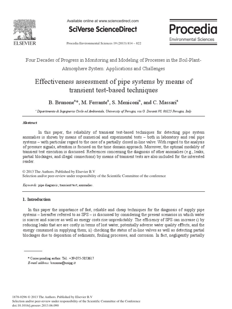 Transient Based Leak Detection | PDF | Pipe (Fluid Conveyance) | Gas ...