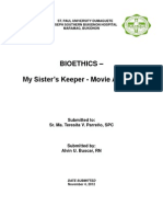 Bioethics - My Sister's Keeper - Movie Analysis: Submitted To: Sr. Ma. Teresita V. Parreño, SPC