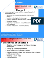 Objectives of Chapter 1: Chapter 1 Getting Started With Autocad 2008