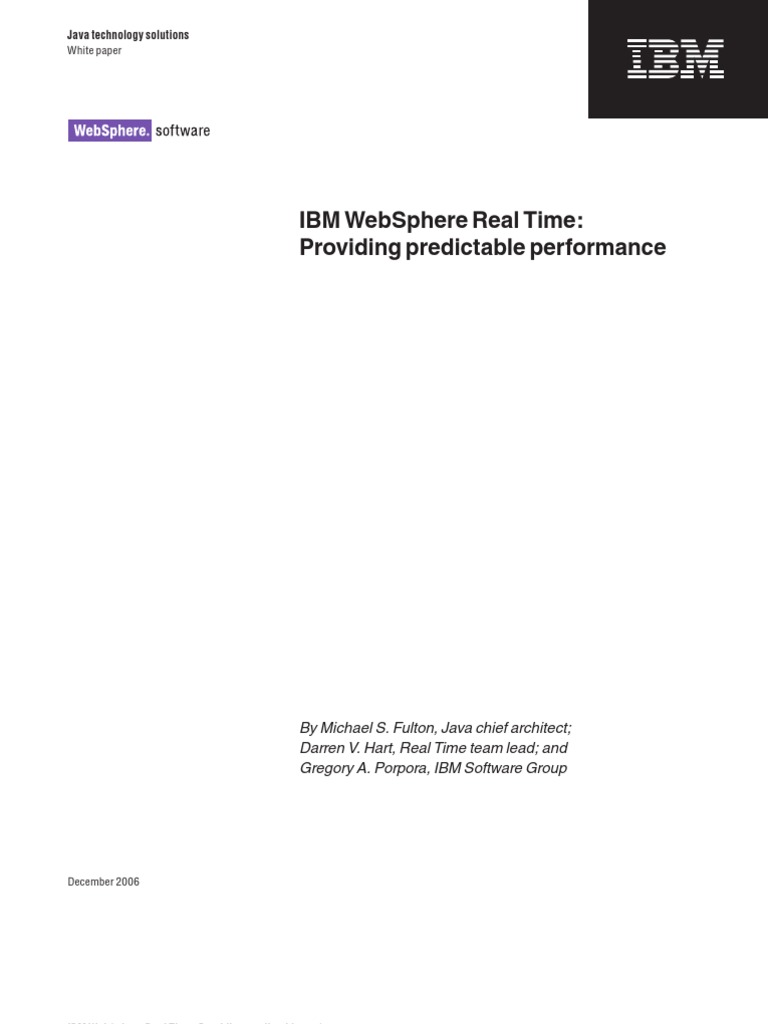 WebSphere Real Time Overview | PDF | Java (Programming Language) | Real ...