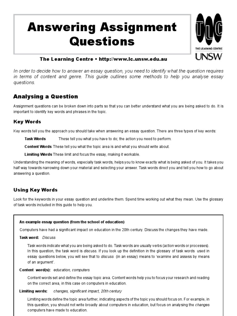 answering discuss essay questions