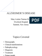 Alzheimer'S Disease: Mary-Letitia Timiras M.D. Overlook Hospital Summit, New Jersey