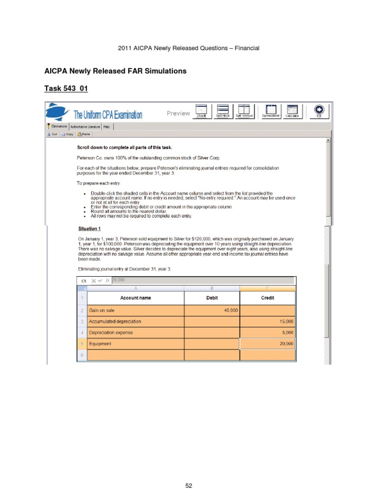 AICPA Newly Released FAR Simulations Task 543 - 01 | PDF | Depreciation ...