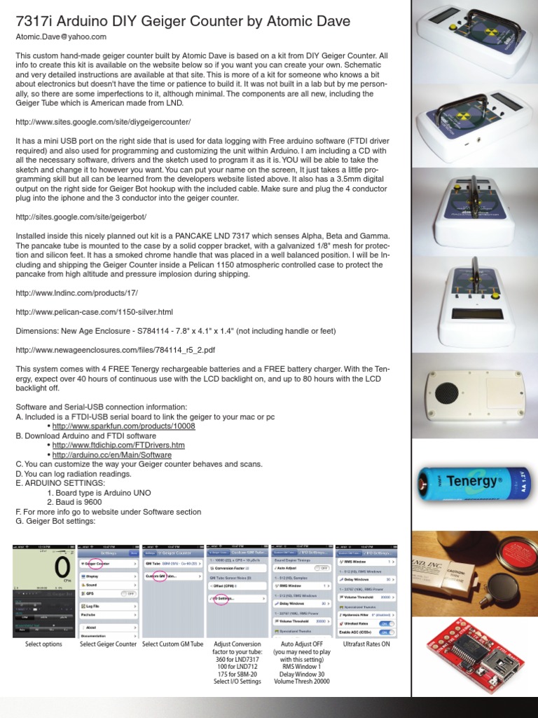 DIY Arduino Geiger Counter Kit Guide | PDF
