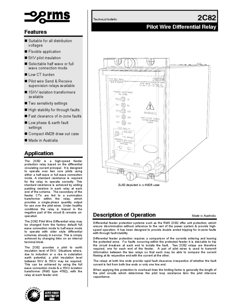 Pilot Wire Protection Transformer Relay