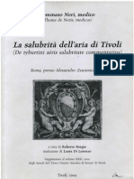 Tommaso Neri, La Salubrità dell'aria di Tivoli, 1622, curavit Roberto Borgia 2009.