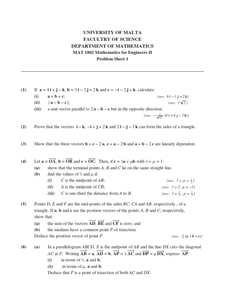 Ws1 Vectors Euclidean Vector Triangle