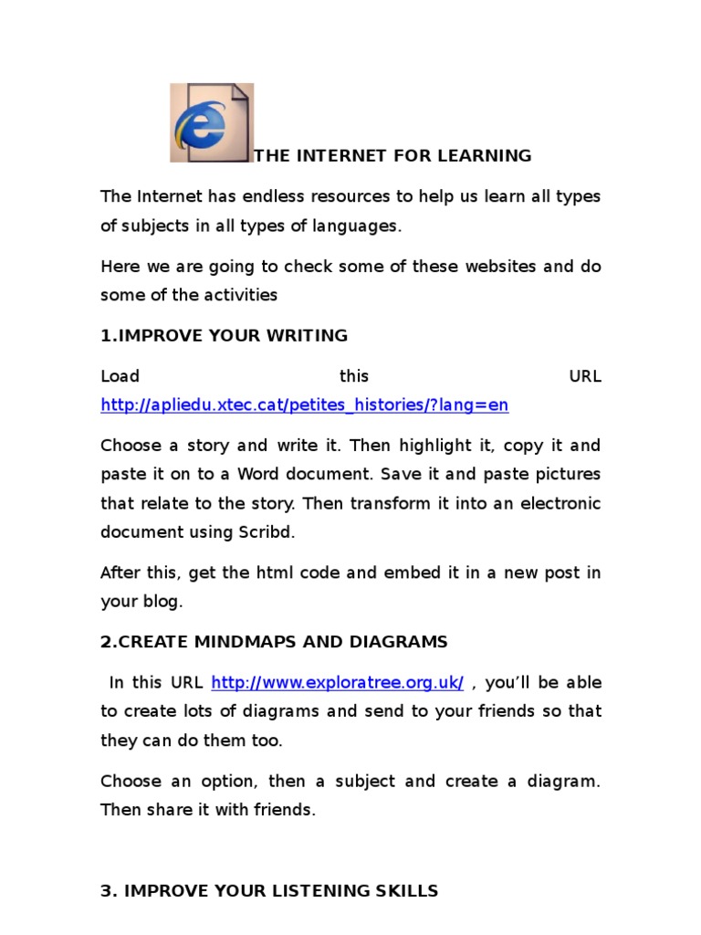Internet For Learning | PDF | Art | Computers