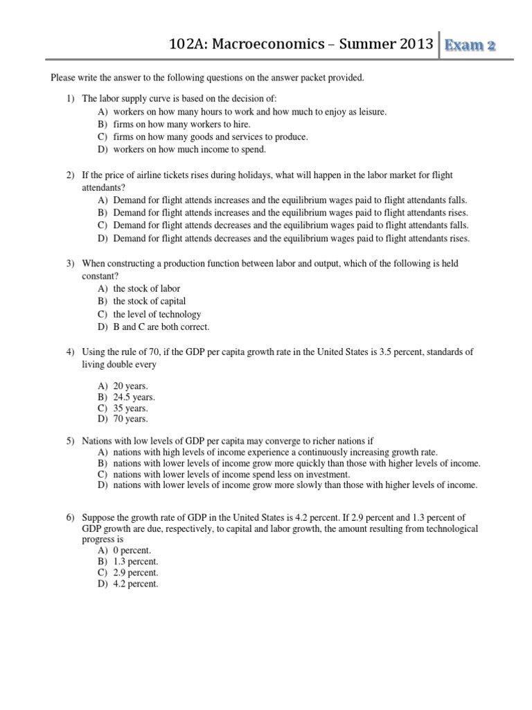 Econ 1010 test 2