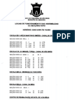 Locais de Funcionamento Das Secções de Voto Da Freguesia de São Brás