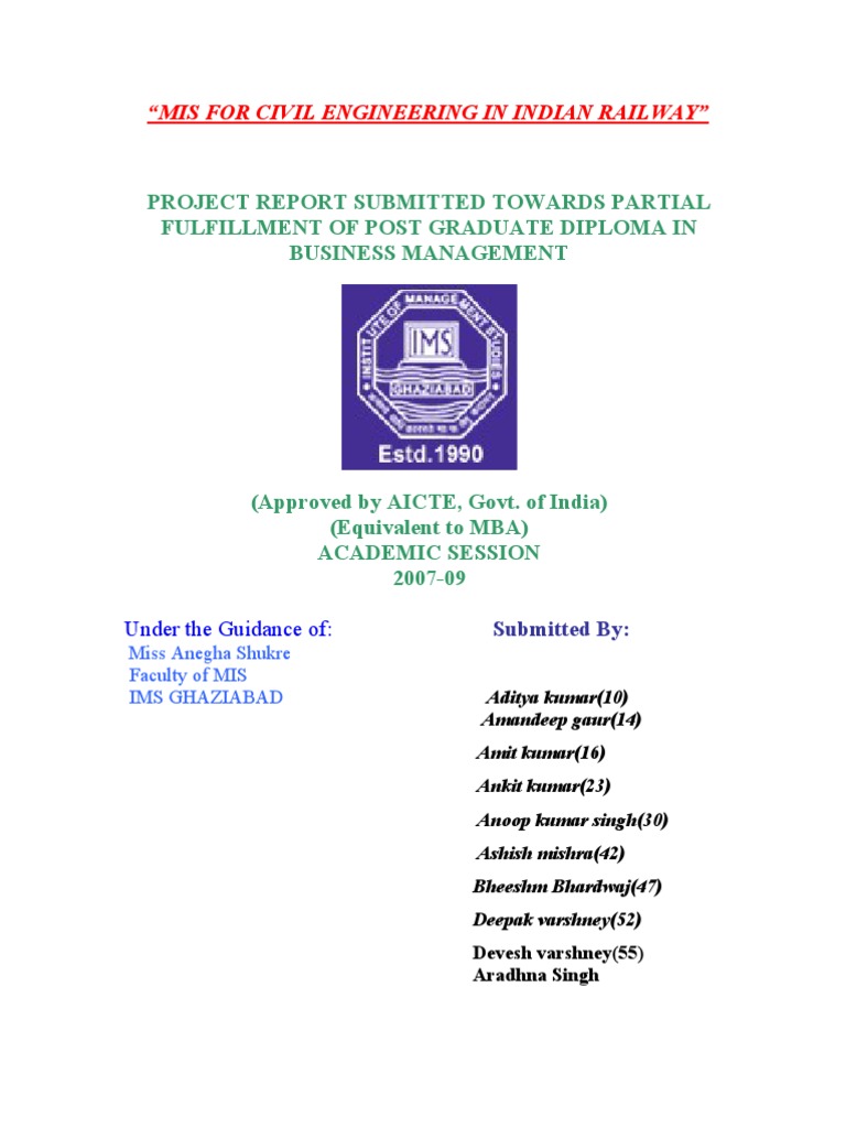 MIS for Civil Engineering in Indian Railways | PDF | Rail Transport ...