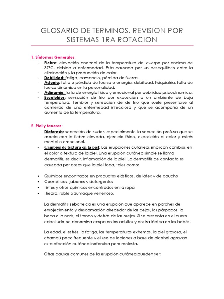 Revision Por Sistemas CCC | PDF | Piel | Medicina CLINICA