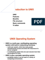 Introduction To UNIX: Unix Features Benefits File Structure Basic Commands Vi Editor