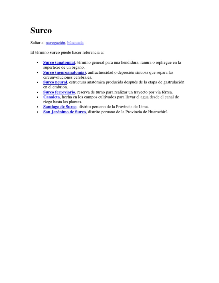 Definición de Surco en Anatomía y Más | PDF | Ciencias sociales ...