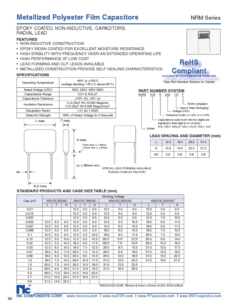 NIC Components NRM Series | PDF | Technology & Engineering