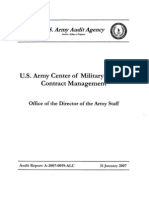 Army Audit Agency report on U.S. Center for Military History Contract Management