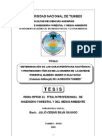 Determinación de Las Características Anatómicas y Propiedades Físicas de La Madera