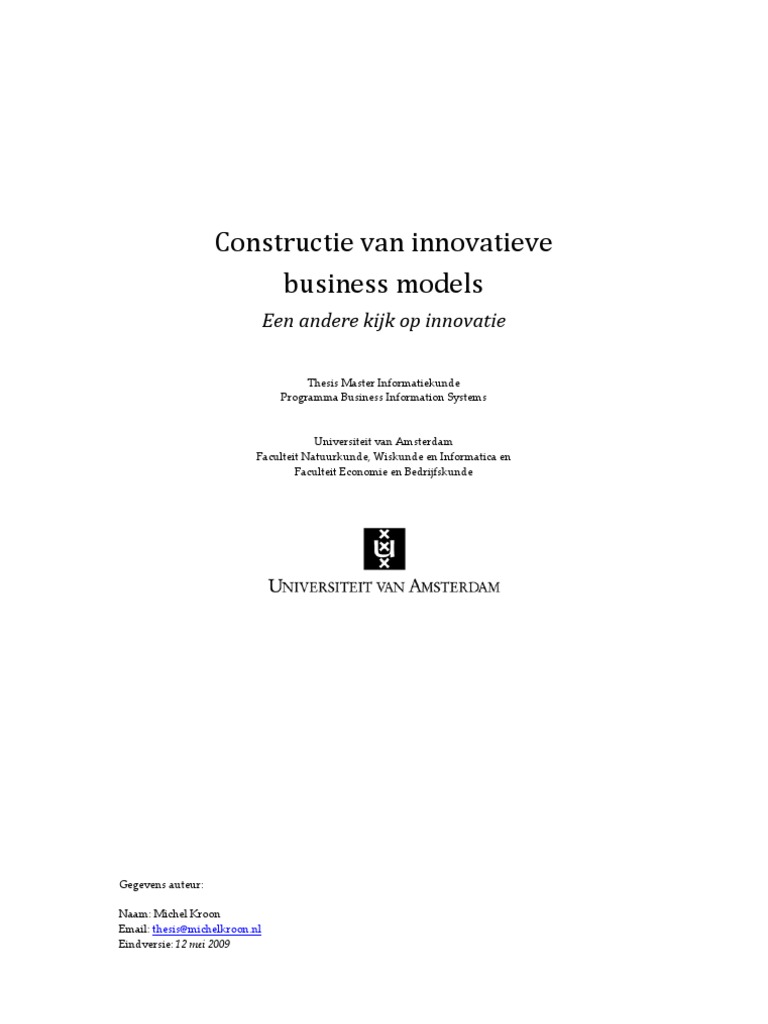 Thesis on business model picture