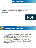 8-14-13 Literal Equations