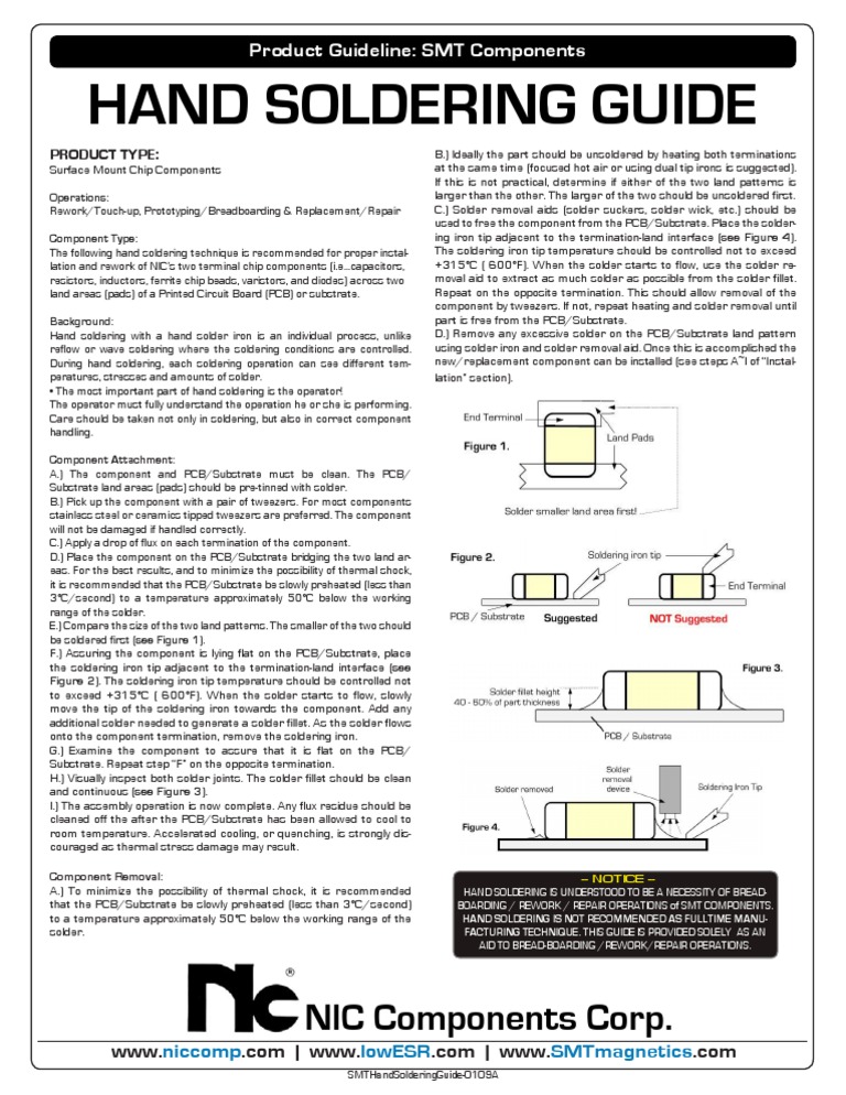 Guide To Hand Soldering PDF Soldering Printed Circuit Board