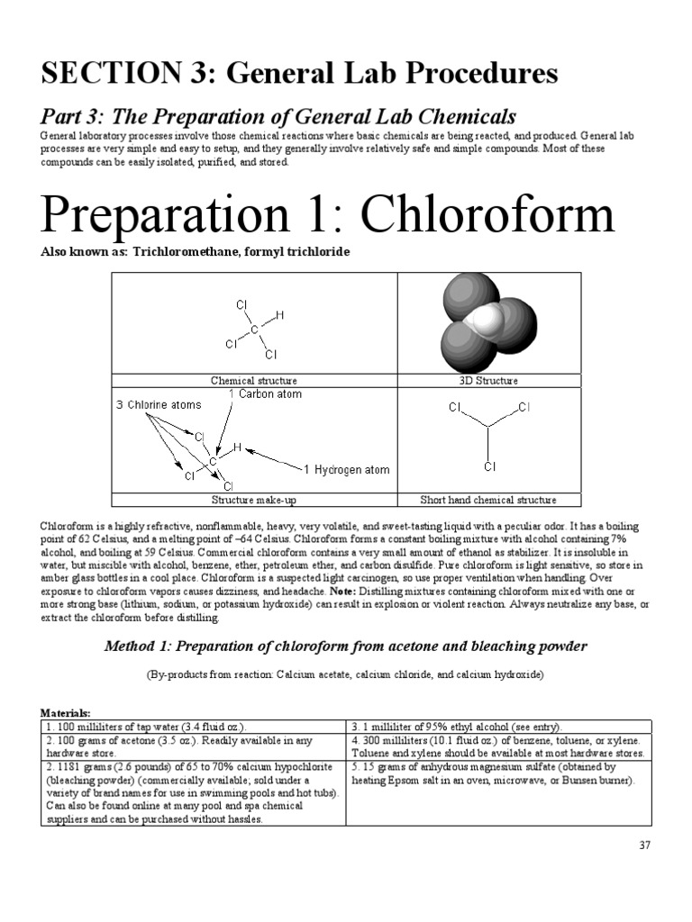 Preperation of Chloroform | PDF | Ethanol | Iodine