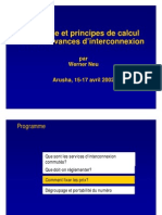 méthode et principes de calcul des redevances d'interconnexion