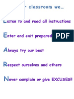 Isten To and Read All Instructions Nter and Exit Prepared Lways Try Our Best Espect Ourselves and Others Ever Complain or Give EXCUSES!!