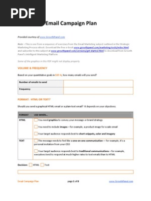 Email Marketing Campaign Plan - GrowthPanel.com
