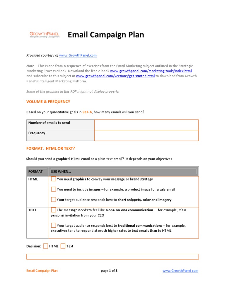 Email Marketing Campaign Plan PDF
