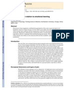 Pain Perception in Relation To Emotional Learning